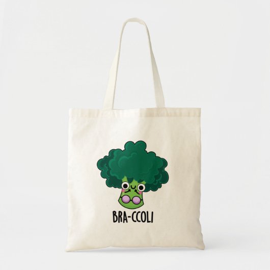 Bra-ccoli Funny Veggie Broccoli Bra Pun Tote Bag (Voorkant)