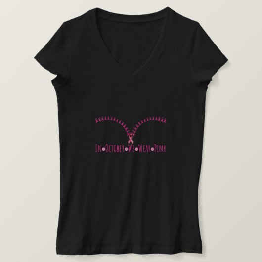 Bra in oktober Draag we roze lintblastkanker A T-shirt (Design voorkant)