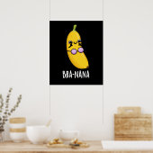 Bra-nana Funny Banana Bra Pun Dark BG Poster (Keuken)