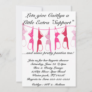 Bra & Panty Lingerie Shower Invitation Kaart