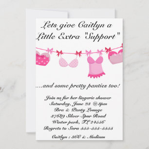 Bra & Panty Lingerie Shower Invitation Kaart