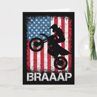 Braaap Vintage Usa Amerikaanse Vlag T-shirt Motocr Kaart
