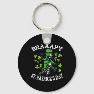 Braaapy St. Patrick's Day Motocross Dirt Bike Mann Sleutelhanger