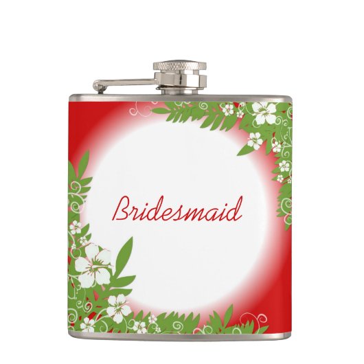 braadbloemen bruiloft heupfles (Voorkant)