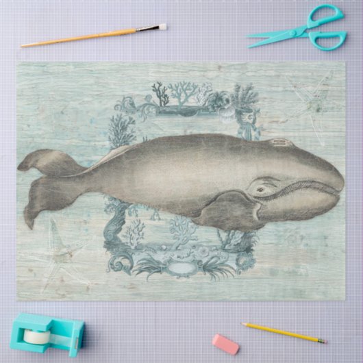 braadvis Blauw hout Ontvlechting Tissuepapier (Craft)