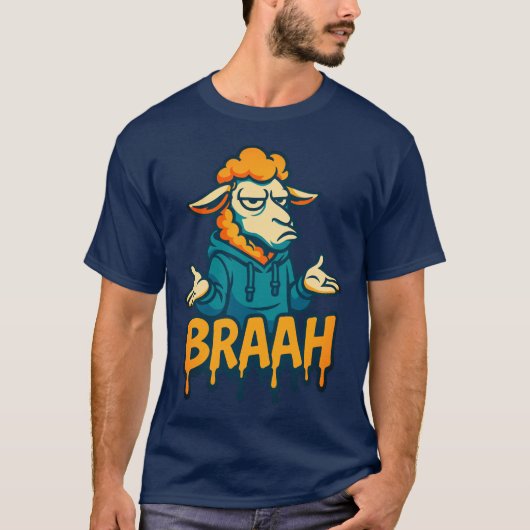 BRAAH Grappig Schaap Hoodie Meme T-Shirt (Voorkant)