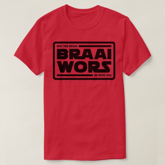 Braai Braai Wors Black T-shirt (Design voorkant)