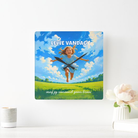 BRAAI Meme Afrikaans Saffa Expat Afrikaanse Humor Vierkante Klok (Huis)