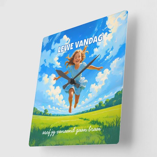 BRAAI Meme Afrikaans Saffa Expat Afrikaanse Humor Vierkante Klok (Hoek)