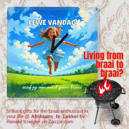 BRAAI Meme Afrikaans Saffa Expat Afrikaanse Humor Vierkante Klok