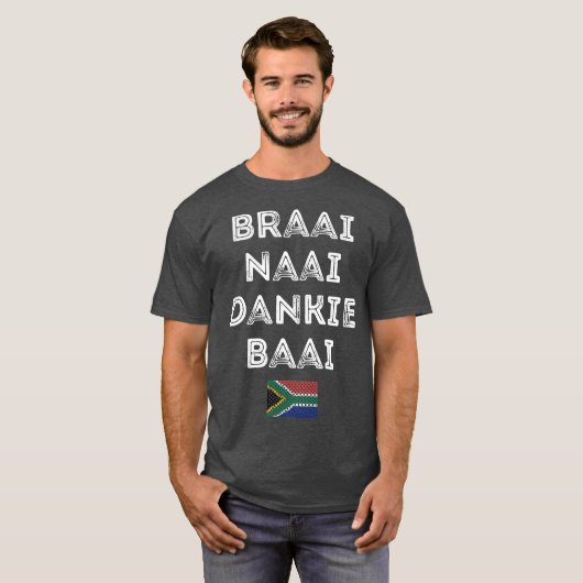 Braai NDankie Baai Zuid-Afrika T-shirt (Voorkant volledig)