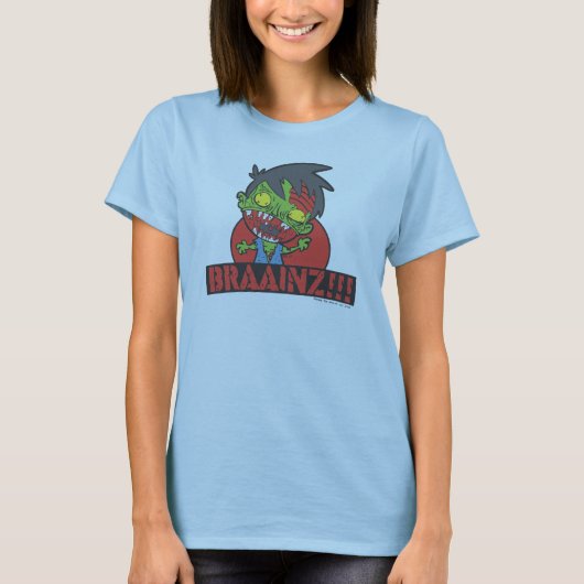 BRAAINZ!! Shirt van Zombie (Vrouwen, andere kleure (Voorkant)