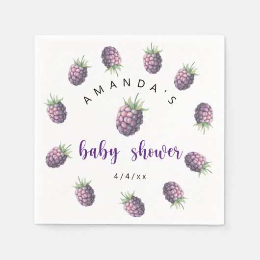 Braambessen - Baby shower Servet (Voorkant)