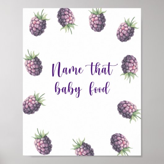 Braambessen - naam dat babyvoedsel poster (Voorkant)