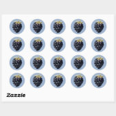 Braambezie op pastel achtergrond ronde sticker (Vel)