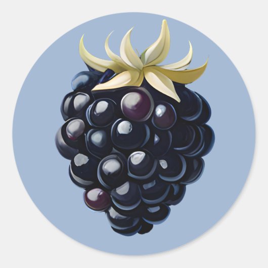 Braambezie op pastel achtergrond ronde sticker (Voorkant)