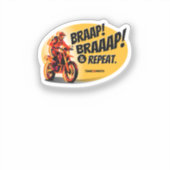 Braap Braaap En Herhaal Dirt Bike Sticker (Voorkant)