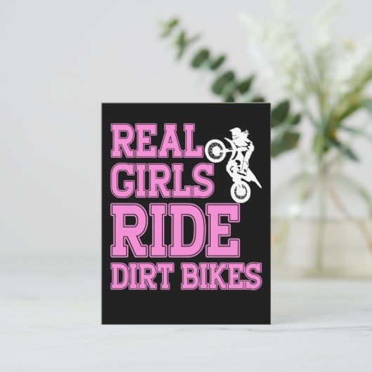 Braap Gifts Women Motorcycle Motocross Dirt Bike Briefkaart (Staand voorkant)