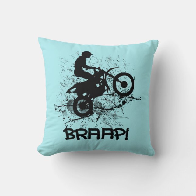 Braap Motocross Dirt Bikers Kussen (Voorkant)