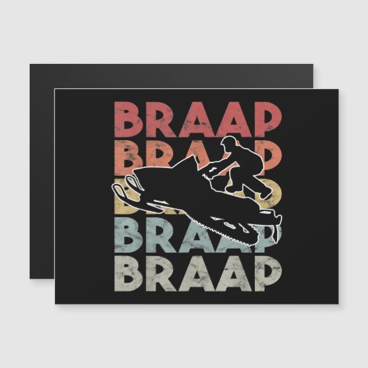  Braap Snowmobile T-Shirt I Retro Snow Sled (Voorkant / Achterkant)