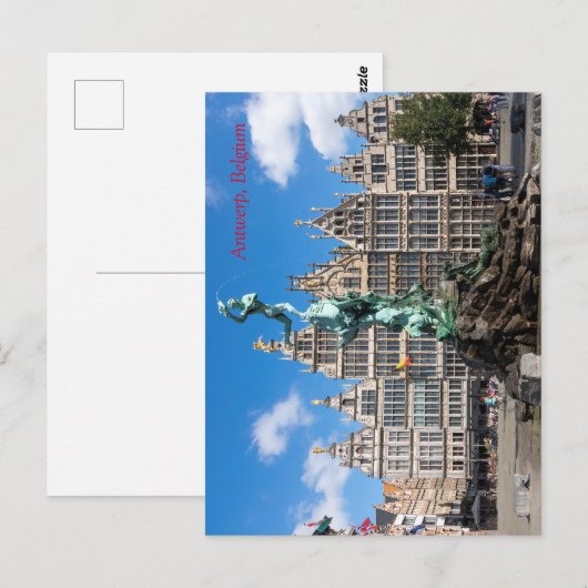 Brabo's monument en gildehuis Antwerpen Briefkaart (Voorkant / Achterkant)