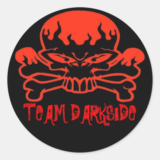 Brabskull, TEAM DARKSIDE Ronde Sticker (Voorkant)