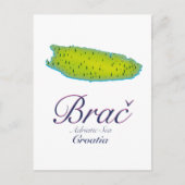 Brač Adriatic Zee, kaart Kroatië (Voorkant)