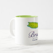 Brač Adriatic Zee, kaart Kroatië Tweekleurige Koffiemok (Voorkant links)