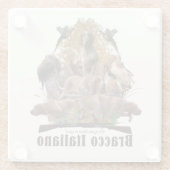 Bracco italiano glazen onderzetter (Achterkant)