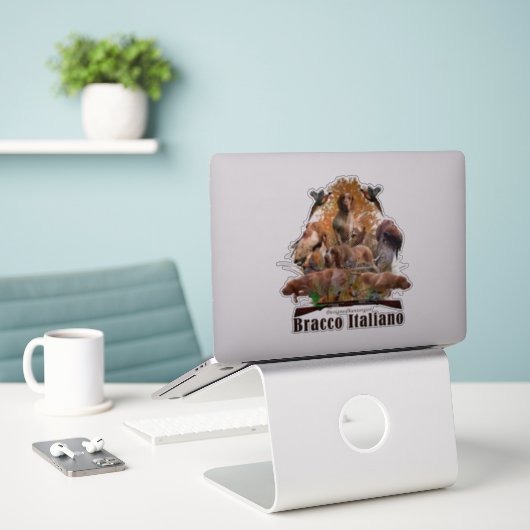 Bracco Italiano Sticker (Laptop op bureau)