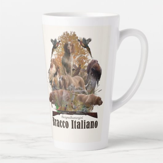 Bracco italiano tapestry faux canvas print acryl latte mok (Rechts)