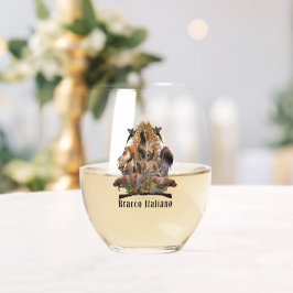 Bracco italiano wijnglas zonder voet