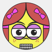 Brace Face Ronde Sticker (Voorkant)