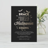 BRACE YOURZELF HALLOWEEN Halloween Party nodigt ui Kaart (Staand voorkant)