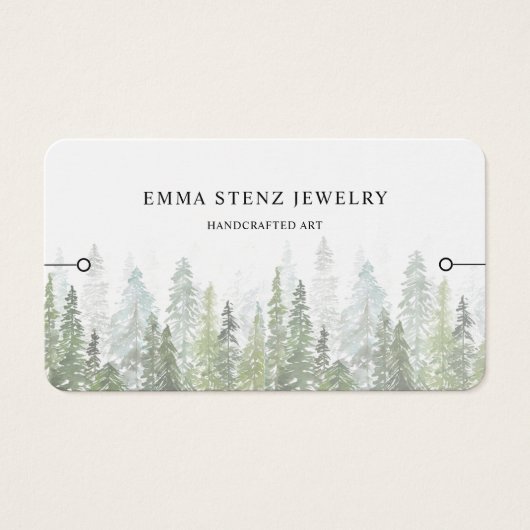 Bracelet Display Card • Watercolor Pine Woods Visitekaartje (Voorkant)