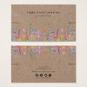 Bracelet Display Kaart ・ Rustic Kraft Wildbloemen (Voorkant /achterkant)