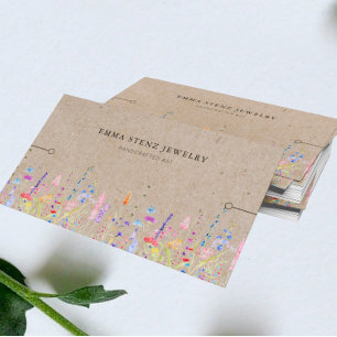 Bracelet Display Kaart ・ Rustic Kraft Wildbloemen
