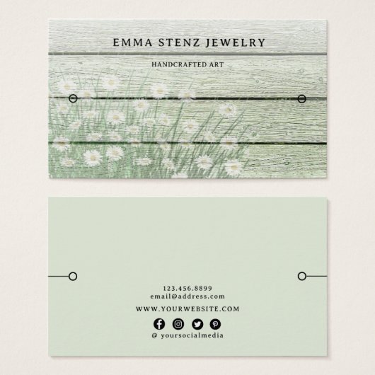 Bracelet Display Kaart ・ Rustisch hout (Voorkant /achterkant)