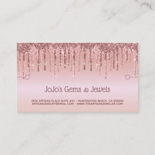 Bracelet Display Roos Gold Glitter Drip Visitekaartje (Achterkant)