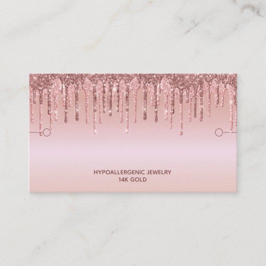 Bracelet Display Roos Gold Glitter Drip Visitekaartje (Voorkant)