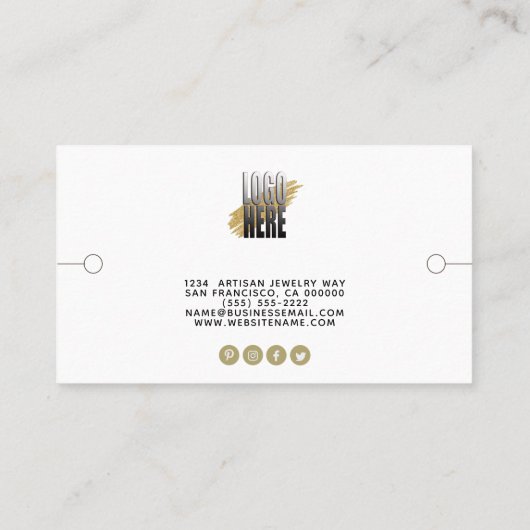 Bracelet display wit je Logo sociale media Visitekaartje (Achterkant)