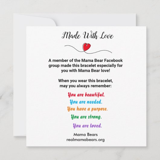 Bracelet Project Kaart (Voorkant)