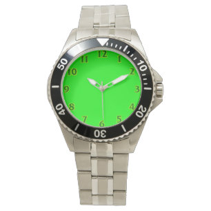 Bracelet watch and metal hoesje green dial horloge