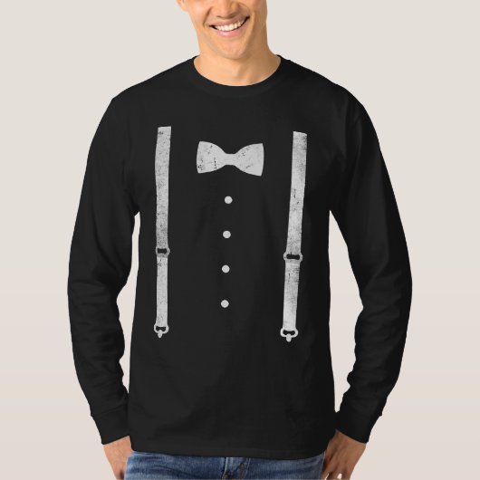 Braces Bow Tie Dress Code Black Tie Party T-shirt (Voorkant)