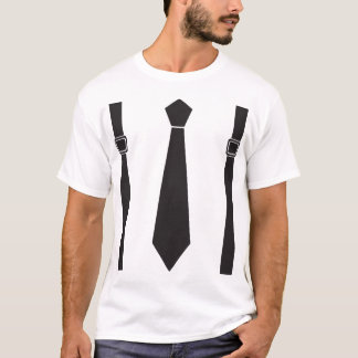 Braces en vet Stropdas (wit) T-shirt