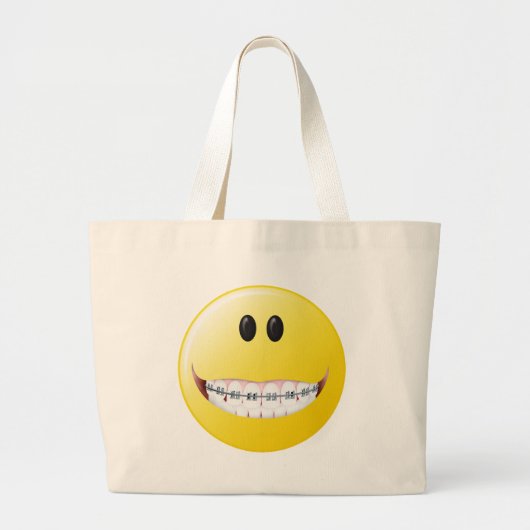Braces Face Grote Tote Bag (Voorkant)