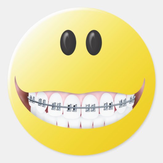 Braces Face Ronde Sticker (Voorkant)