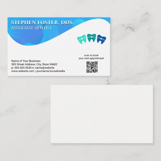 Braces op Teeth | Tandheelkunde | QR-code Visitekaartje (Voorkant / Achterkant)