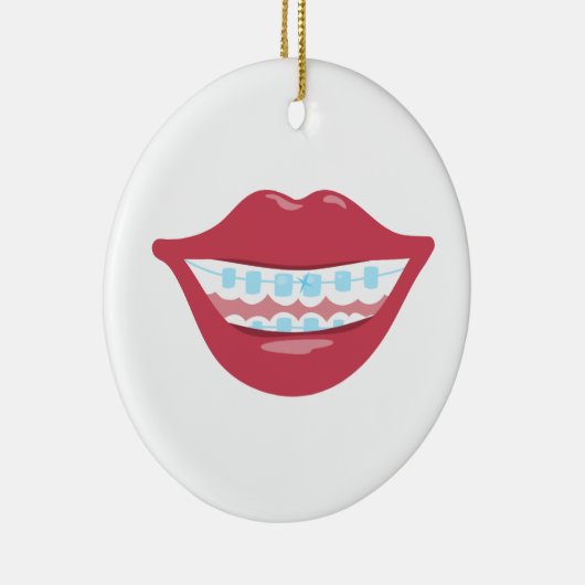 Braces Smile Keramisch Ornament (Rechts)