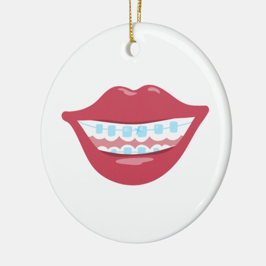 Braces Smile Keramisch Ornament (Links)